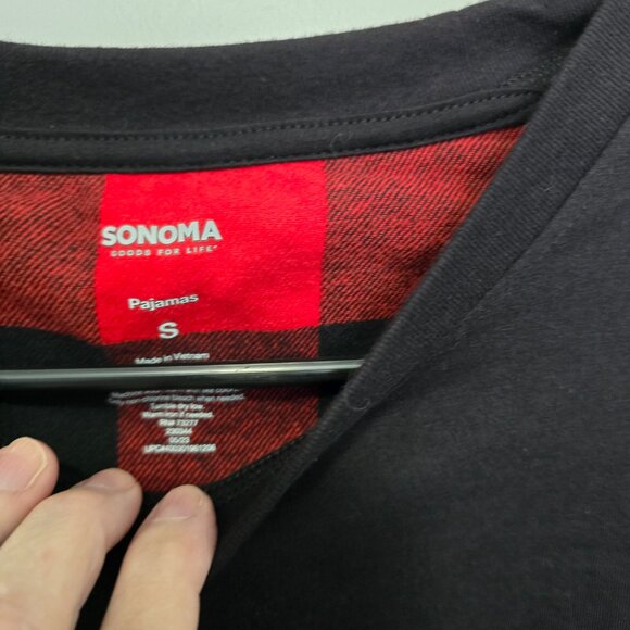 Sonoma Pajama Top Black Long Sleeves Mens Size Small - Picture 3 of 3